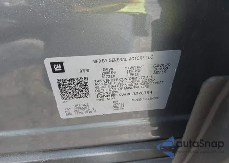 2020 Chevrolet Traverse Fwd Ls z USA, uszkodzony, nr VIN 1GNERFKW2LJ276394